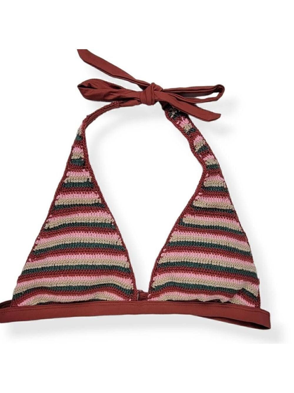Xhilaration Crochet Halter Bikini Top Large 8-10 Jrs.